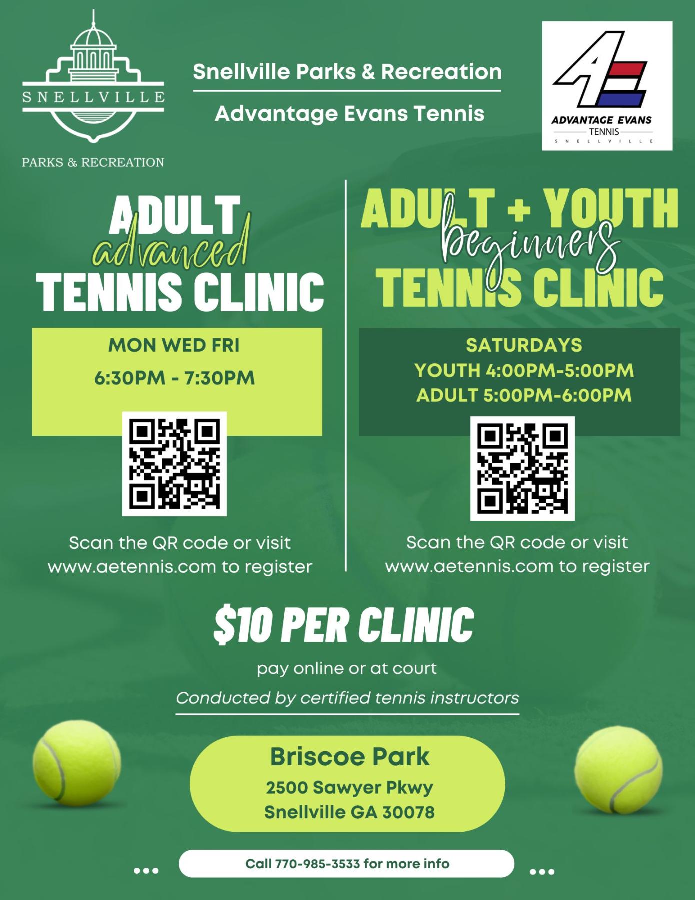 tennis clinics