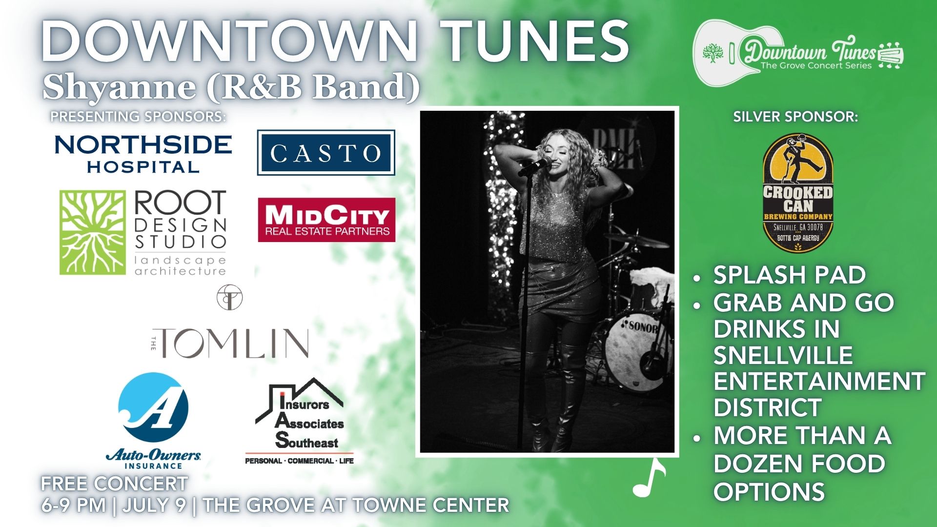 Shyanne performs R&B at the July 9th Downtown Tunes Concert in The Grove at Towne Center