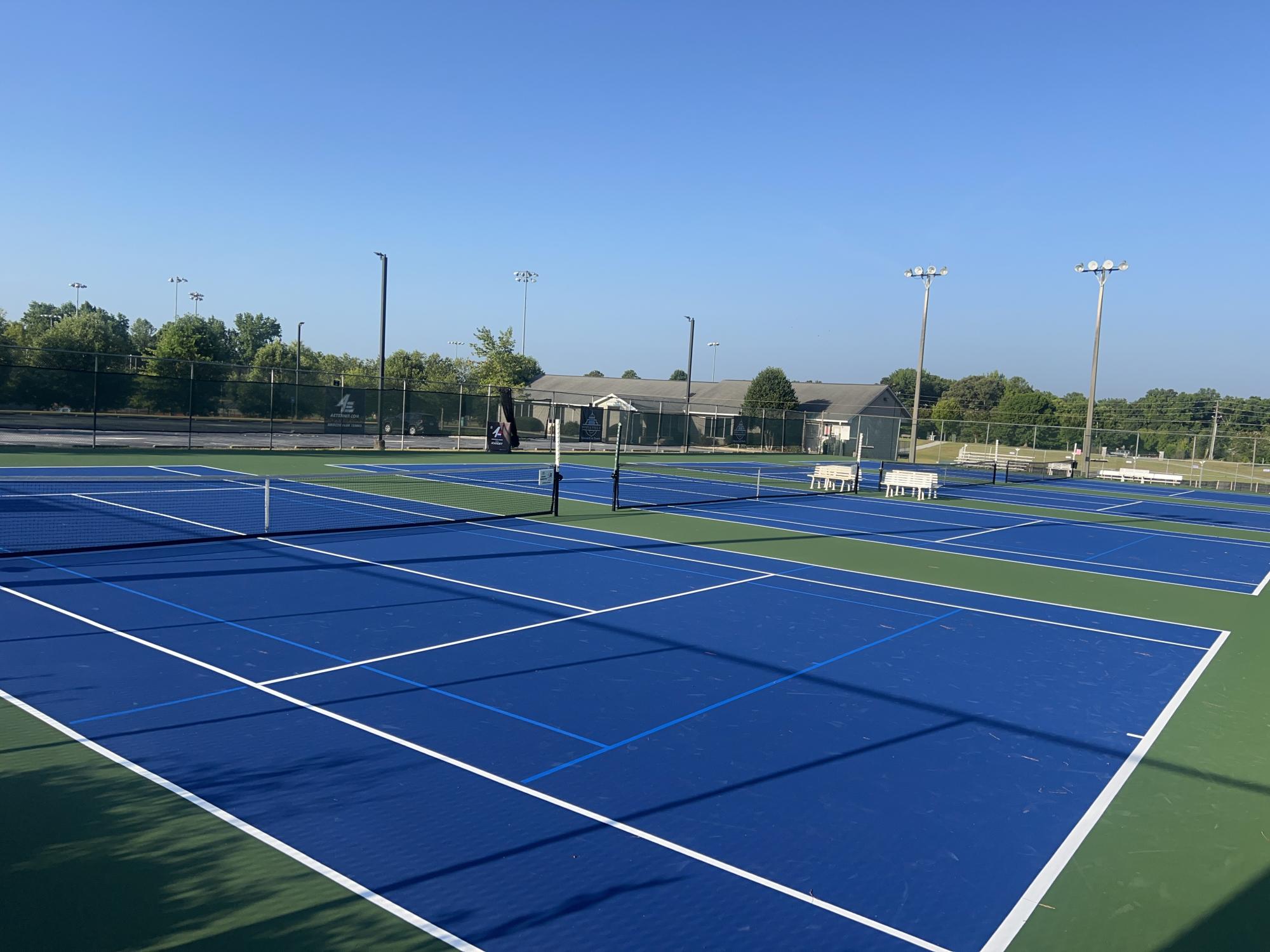 resurfaced tennis courts